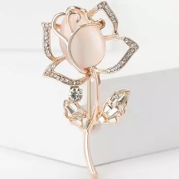 Золотистый тон брошь-цветок булавка броши со стразами ювелирные изделия подарок на вечеринку лацкан