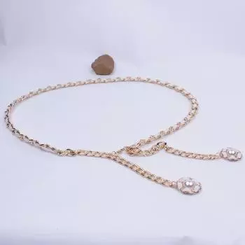 Золото Лето Индивидуальная Упаковка Женский Взрослый Одинарная Цепь на Талию Кожаная Сумка Сплав Крючок Ремень Юбка Подходящая белый