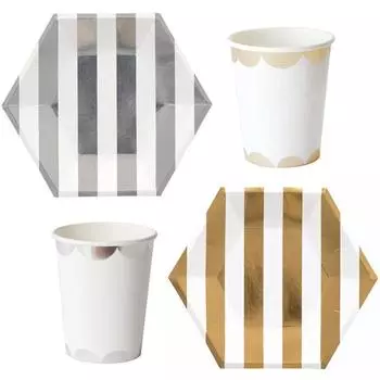 Золото, серебро, розовое золото, одноразовая бумажная посуда, бумажные стаканчики, бумажные тарелки, товары для вечеринок paper cup золотой