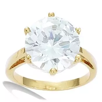 Золотое кольцо с пасьянсом из белого золота с покрытием - 12 мм