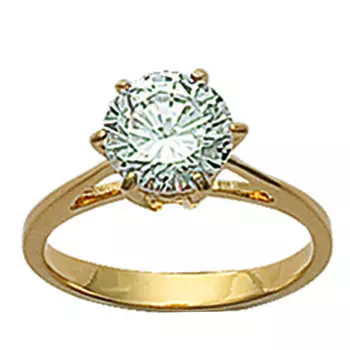 Золотое кольцо с пасьянсом из белого золота с покрытием - 8 мм