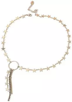 Золотое колье с кубинскими звездами TU прозрачный