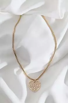 Золотое колье с мотивом сердца