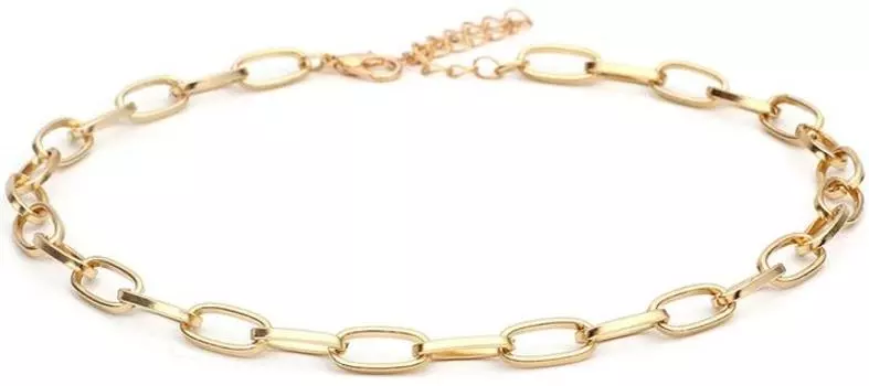 Золотое колье с полым кольцом TU прозрачный