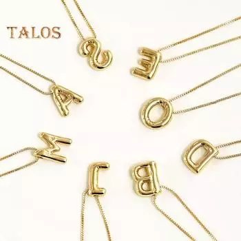 Золотое ожерелье с буквами-пузырями для женщин, многослойный кулон с инициалами, колье с индивидуальным именем, ювелирные изделия в подарок для подростков H золотистый