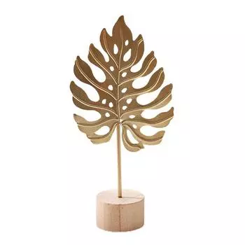 Золотое украшение в виде листьев гинкго с деревянной основой, металлические перья, листья, снежинка, фигурка, статуя, скульптура, домашний офис, гостиная C