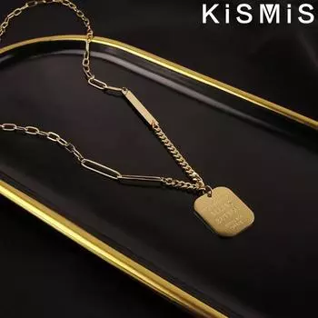 Золотое женское ожерелье с подвеской в стиле хип-хоп, кубинская цепочка, ювелирные изделия, цепочка на ключицу, ожерелье в стиле милитари, женское простое модное трендовое ожерелье, цепочка на ключицу