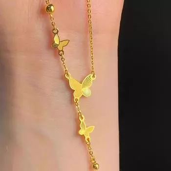 Золотого цвета бабочка кисточка ожерелье для женщин легкий роскошный универсальный элегантный ключица цепочка ювелирные изделия аксессуары подарки