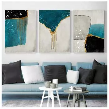 Золотой абстрактный настенный художественный холст, постер и печатная картина, минималистское скандинавское украшение 21cm30cm NoFrame