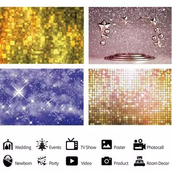 Золотой блестящий фон для вечеринки, тканевый виниловый студийный фон для фотосъемки A-150x100cm