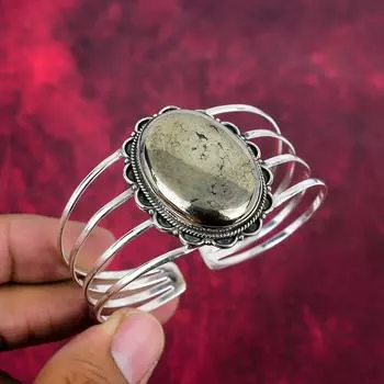 Золотой браслет Apache Pyrite, ювелирные изделия из стерлингового серебра 925 пробы, браслет с драгоценными камнями, подарок для нее, изящные ювелирные изделия ручной работы Adjustable золотистый