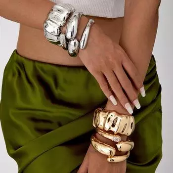 Золотой браслет геометрический нерегулярный гальванопокрытие темперамент ювелирный браслет нишевый модный дизайн ювелирный браслет