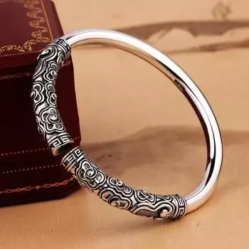 Золотой браслет-кольцо, мужское доминирование, ретро-Сунь Укун, король обезьян, великий мудрец, браслет Сянъюнь 18CM серебряный