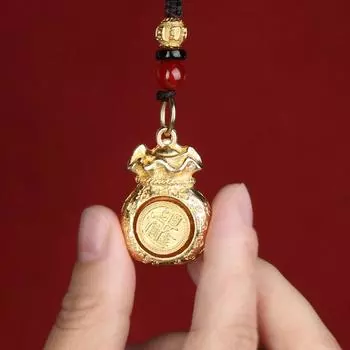 Золотой брелок для ключей со знаком зодиака и изобилия, медный брелок для ключей от машины, подвесной аксессуар в китайском стиле Style3