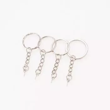 Золотой брелок с застежкой-карабином и подвеской в виде кольца из рога 25mm Round Ring with Single Circle Hook