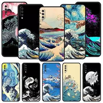 Золотой чехол Great Wave Kanagawa Surf для телефона Samsung A12 A32 A50 A70 A20E A20S A10 A10S A22 A30 A40 A42 A52 5G A02S A04s Samsung A10s
