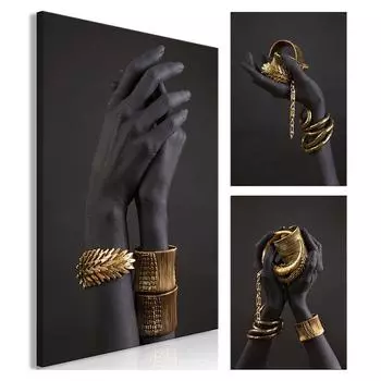 Золотой, черный, абстрактный женский флисовый холст, настенные принты, настенные рисунки для ванной комнаты, безрамные плакаты 21x30cm No Framed