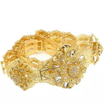 Золотой цвет большой кристаллический пояс для женщин свадебные украшения металлическая поясная цепочка свадебный подарок золотой