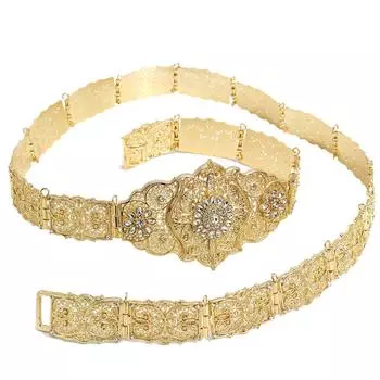 Золотой цвет, красный и зеленый камень, женская свадебная металлическая цепочка на талию, ювелирный подарок зелёный