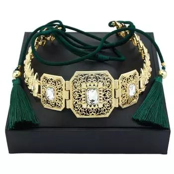 Золотой цвет квадратная бахрома женский ручной узел веревка пояс-цепочка пояс невесты украшения для тела жёлтый