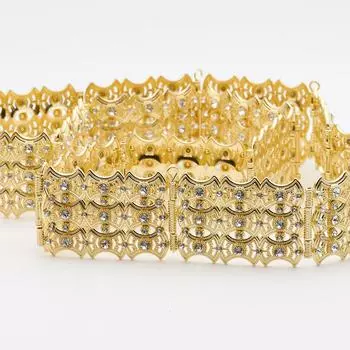 Золотой цветной пояс для платья для женщин, свадебный кристаллический пояс для невесты, регулируемая длина золотой