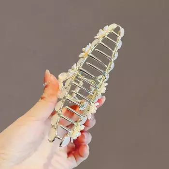 Золотой цветок большой зажим для захвата металлическая шпилька для волос затылок зажим для захвата волос головной убор акула зажим для волос женская шпилька