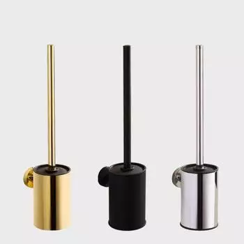 Золотой держатель для туалетной щетки с щеткой из нержавеющей стали 304, никель/черный, набор держателей для чистки туалета в ванной