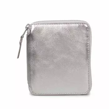 ЗОЛОТОЙ И СЕРЕБРЯНЫЙ КОШЕЛЕК COMME des GARCONS Кошелек Comme des Garcons двойное сложение, круглая молния, натуральная кожа, серебро SA2100G [Товар]