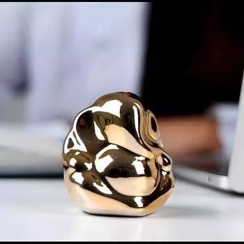 Золотой идол Ганеши | Идеально подходит для приборной панели автомобиля, домашнего храма и офисного декора, чтобы призвать благословения, позитив и удачу