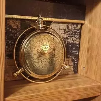 Золотой компас, алетиометр, считыватель символов, истина, мера, северный свет, его темный материал, уникальный дизайн, подарок M золотой