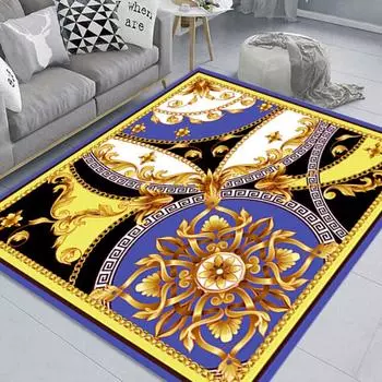 Золотой ковер с геометрическим рисунком в скандинавском стиле для гостиной, современная мода, прикроватный ковер для спальни, украшение для дома, коврик для загрязнения, мягкий напольный коврик 40x60cm