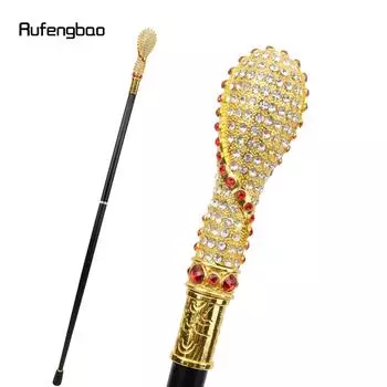 Золотой, красный, искусственный алмаз, трость, декоративная косплей, винтажная модная трость для вечеринки, Хэллоуин, посох, 97 см