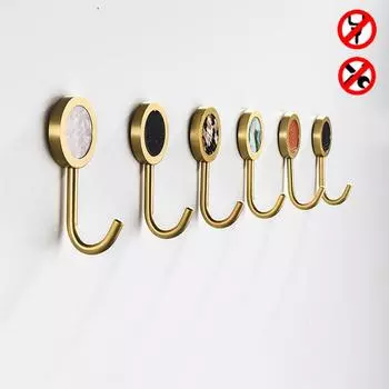 Золотой крючок для халата, алюминиевый настенный, клейкий, крючки для ключей, держатель для полотенец, домашний декор для кухни, аксессуары для ванной комнаты