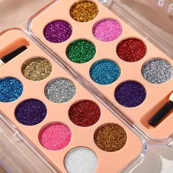 Золотой лук, восемь цветов, блестящие тени для век, умные цветные тени для век, тонкая вспышка, поляризационный фестивальный сценический макияж 01#
