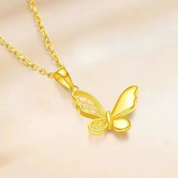 Золотой магазин полое ожерелье с подвеской в виде бабочки для женщин нишевый дизайн мечта бабочка мода универсальный темперамент ключичная цепочка подарок