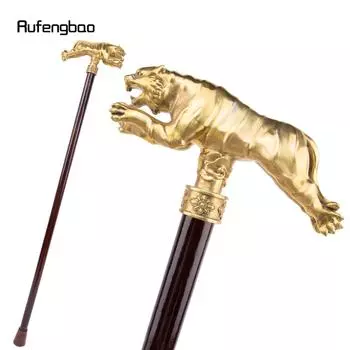 Золотой медный тигр с одним шарниром, модная деревянная трость, декоративная трость для косплея, трость для Хэллоуина, булава, палочка, 93 см