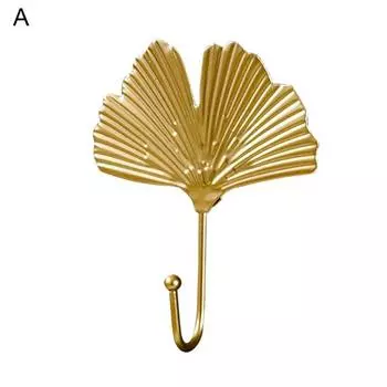 Золотой металлический крючок в форме листа, дверная стена, гардероб, вешалка для одежды, подвесной декор B