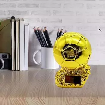 Золотой мяч, статуэтка, мировой футболист, трофей, реплика, статуя из смолы, скульптура, украшение для рабочего стола, орнамент, спортивные болельщики, спортсмены, коллекционный подарок 15cm