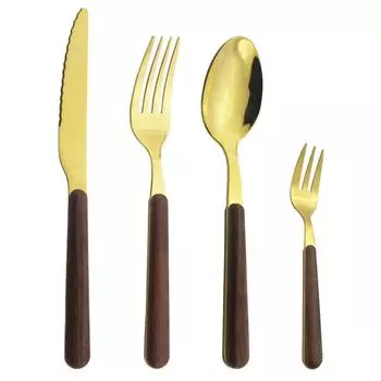 Золотой набор столовых приборов, набор столовой посуды из нержавеющей стали, обеденный нож, вилка, ложка, вилка для торта, посуда, домашняя кухонная посуда, набор столовых приборов 1set/4pcs серебряный
