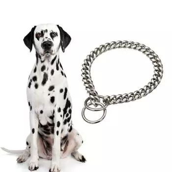 Золотой ошейник-цепочка из нержавеющей стали с защитой от укусов, устойчивый к жеванию, ожерелье для собак и кошек gold-18inch