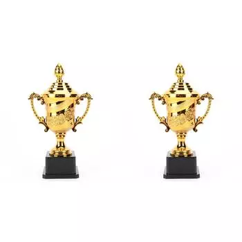 Золотой пластиковый трофей, баскетбольный футбольный трофей для торжественной церемонии (24.5см)