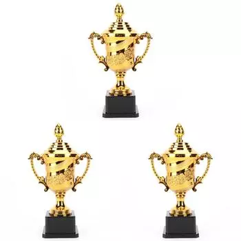 Золотой пластиковый трофей, баскетбольный футбольный трофей для торжественной церемонии (24.5см)