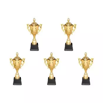 Золотой пластиковый трофей с крышкой, золотой кубок для трофея 8,5 дюймов, спортивный трофей для гонок