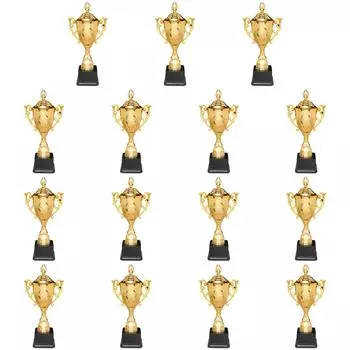 Золотой пластиковый трофей с крышкой, золотой кубок для трофея 8,5 дюймов, спортивный трофей для гонок