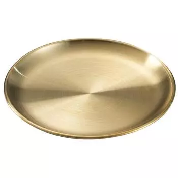 Золотой поднос для хранения из нержавеющей стали, роскошная латунная золотая круглая тарелка, фруктовый торт, стейк, закуска, кухонная металлическая посуда для хранения, блюдо 14cm