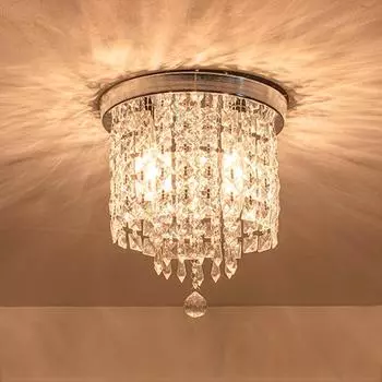 Золотой потолочный светильник, подвесной хрустальный потолочный светильник для домашнего декора, сменная лампа для поверхностного монтажа, внутреннее осветительное приспособление No light bulb серебряный