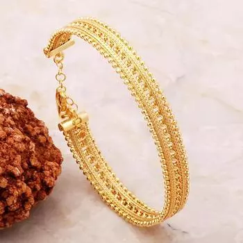 Золотой позолоченный плетеный серебряный браслет ручной работы