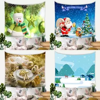 Золотой праздничный рождественский гобелен, современная спальня, гостиная, фоновое украшение, подвесная ткань 100x75cm