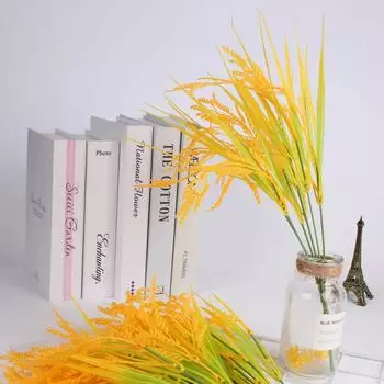 Золотой Пшеничный Колос Имитация Букет 7 Вилок Пшеничный Рис Домашнее Украшение Рисовый Искусственный Цветок Искусственное Зеленое Растение 7 forks of wheat