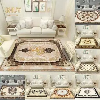 Золотой роскошный ковер для гостиной, дивана, украшения, большой площади, на заказ, высококачественные войлочные ковры 180x280, противоскользящий моющийся напольный коврик 30x50cm-12x20in